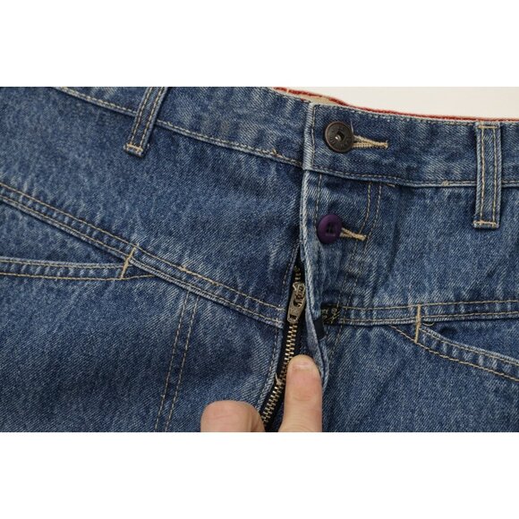 Deadstock Vintage 90s Marithe Francois Girbaud Mens 32 Baggy Denim Shorts Blue - Picture 6 of 11